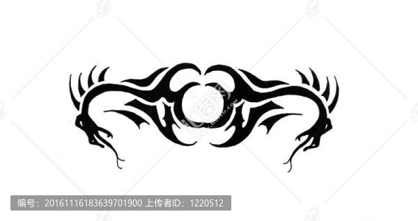 紋身藝術(shù)；黑色部落的素描