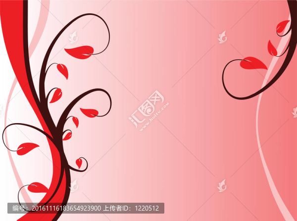 一個(gè)紅色的花卉背景設(shè)計(jì)
