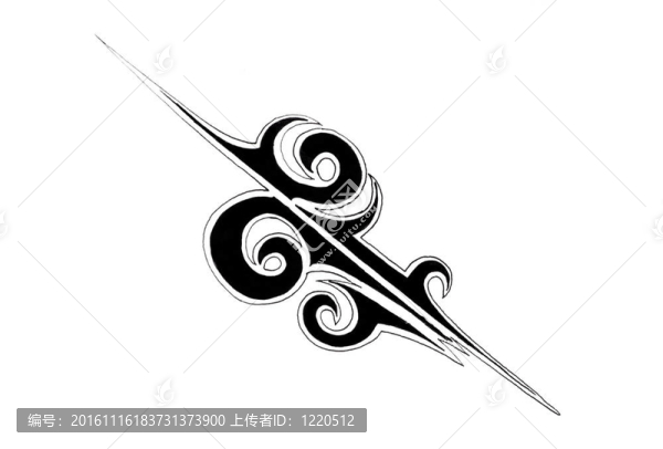 紋身藝術(shù)；黑色部落的素描