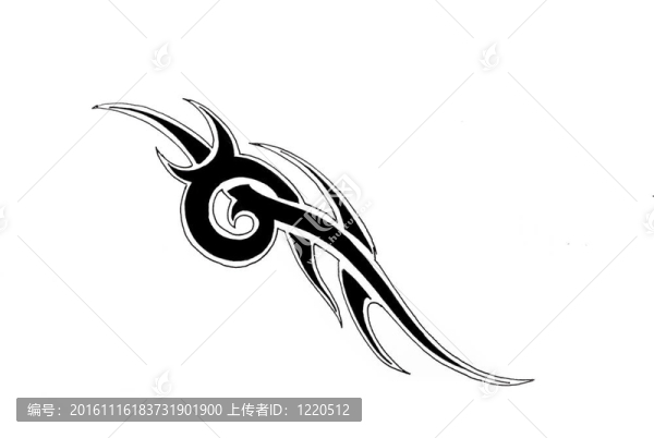 紋身藝術(shù)；黑色部落的素描