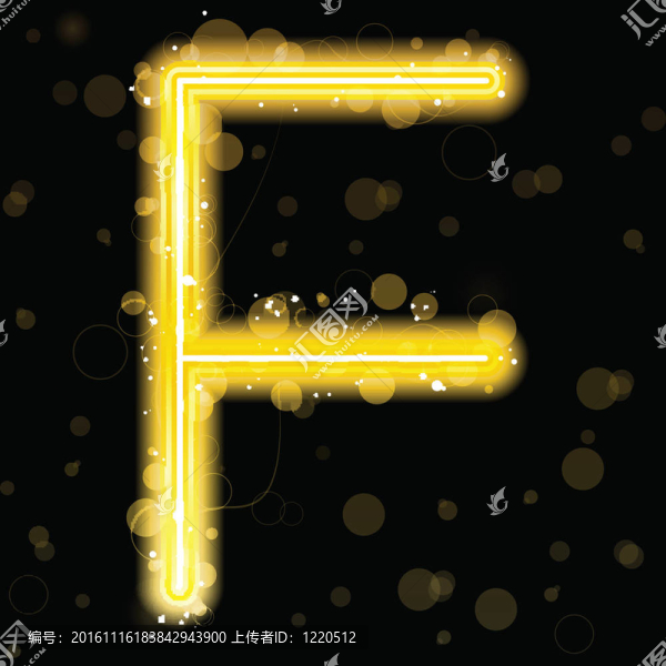 金色閃光，閃爍字母字母