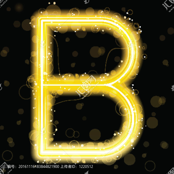 金色閃光，閃爍字母字母
