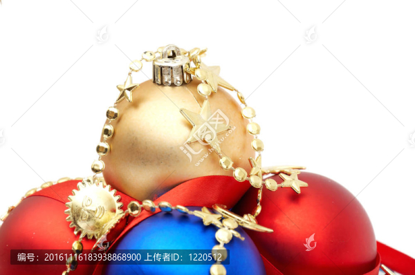 紅色和藍色的圣誕Blubs