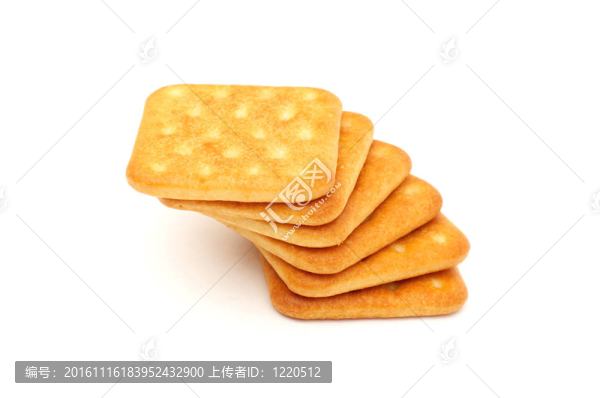 在白色背景的餅干堆