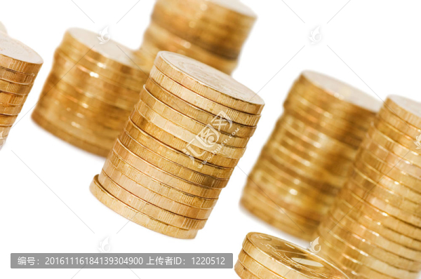 白色背景下的金幣