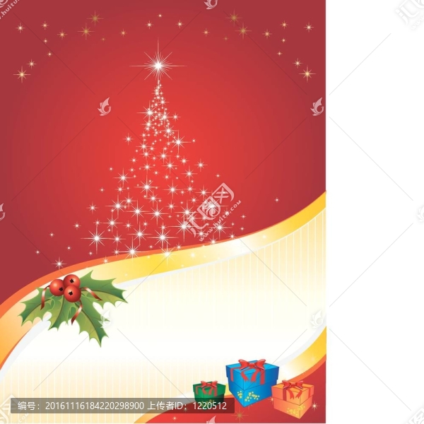 紅色的圣誕明信片