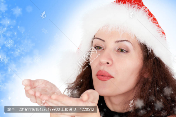 雪花的圣誕女孩