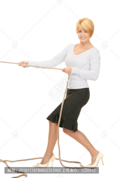 商業(yè)女人拉繩