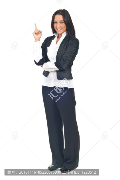 年輕的商人指著