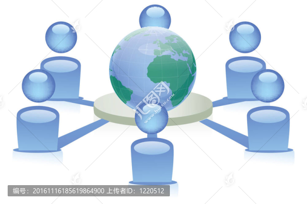 來自世界各地的人們連接形成社交網(wǎng)絡(luò)的例子