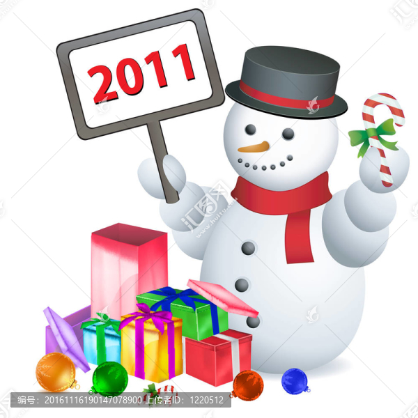 雪人歡迎新的一年