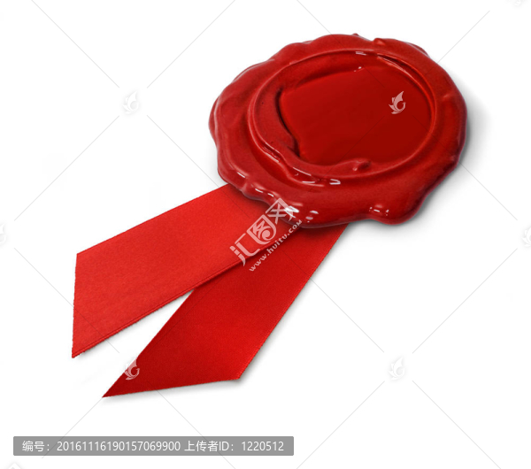 白底隔離帶的紅蠟密封