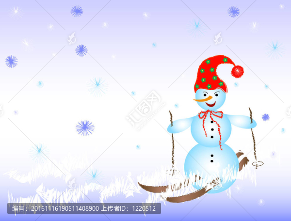 圣誕雪人滑雪