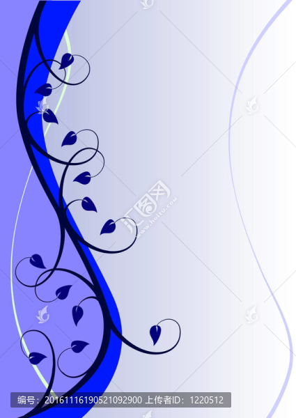 藍(lán)色抽象花卉插圖