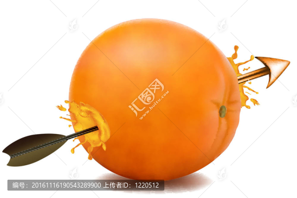 箭穿過一個(gè)橙色