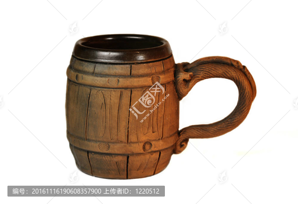 舊波蘭木制啤酒杯
