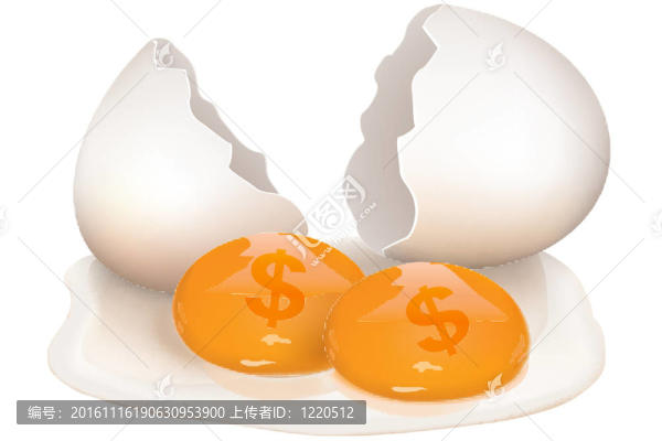 碎雞蛋與美元圖標(biāo)