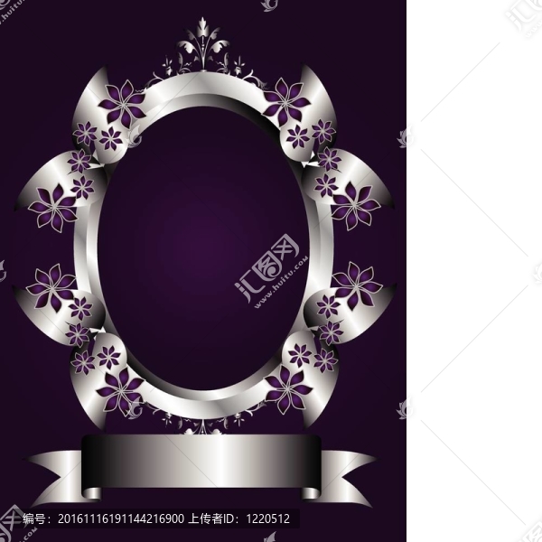 抽象銀紫色花卉設(shè)計