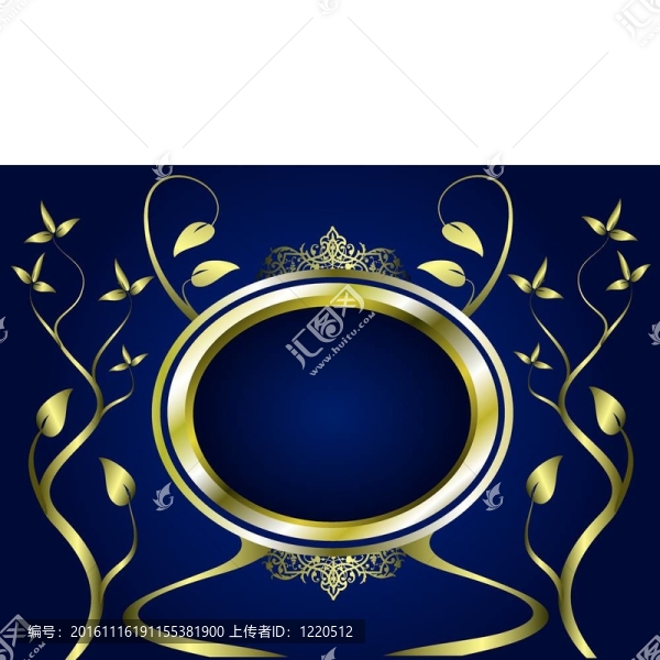 一個(gè)藍(lán)色和金色的花設(shè)計(jì)