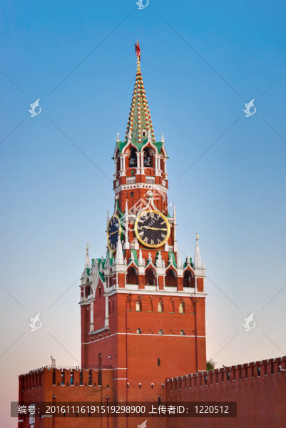 Kremlin（莫斯科）日落Spasskaya塔