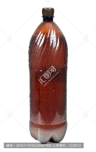 帶啤酒的棕色塑料瓶