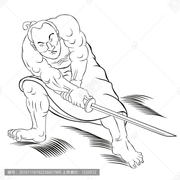 用刀戰(zhàn)斗姿態(tài)Samurai,warrior