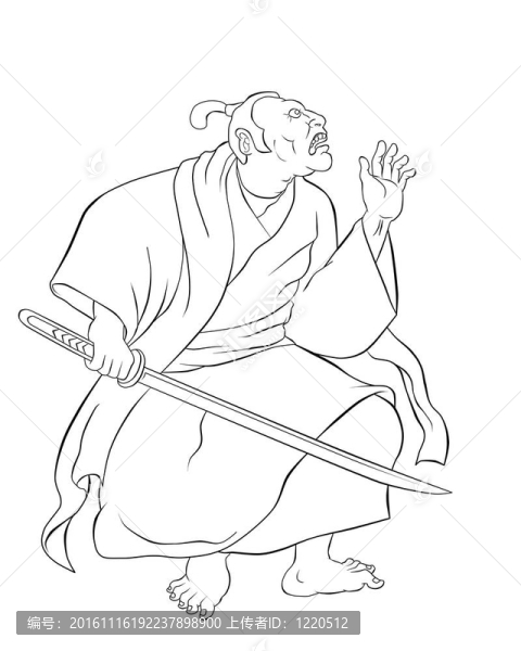 用刀戰(zhàn)斗姿態(tài)Samurai,warrior