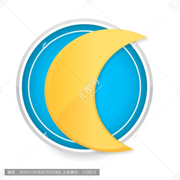 月亮上的黃色的顏色在圓圈上