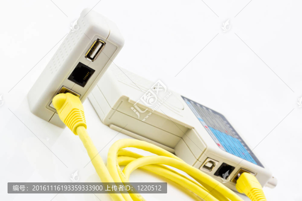 長黃色網絡電纜的測試