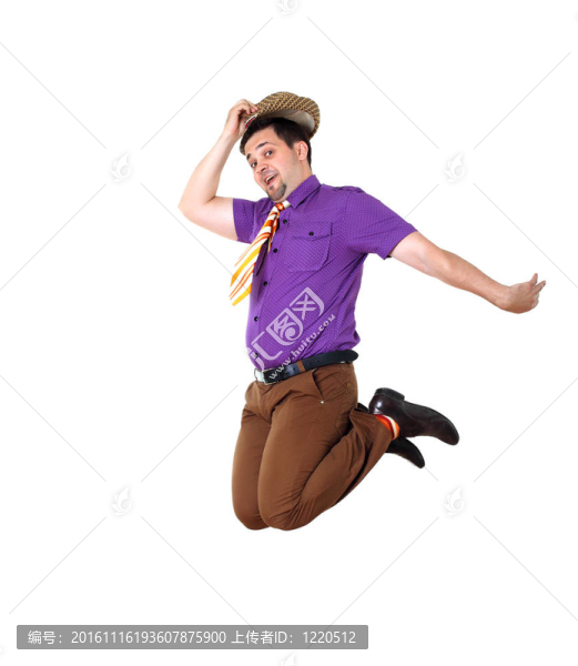 穿著鮮艷的年輕快樂的男人