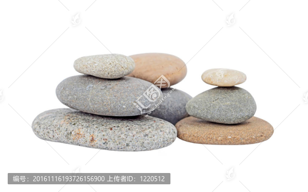 卵石樁；白色背景分離