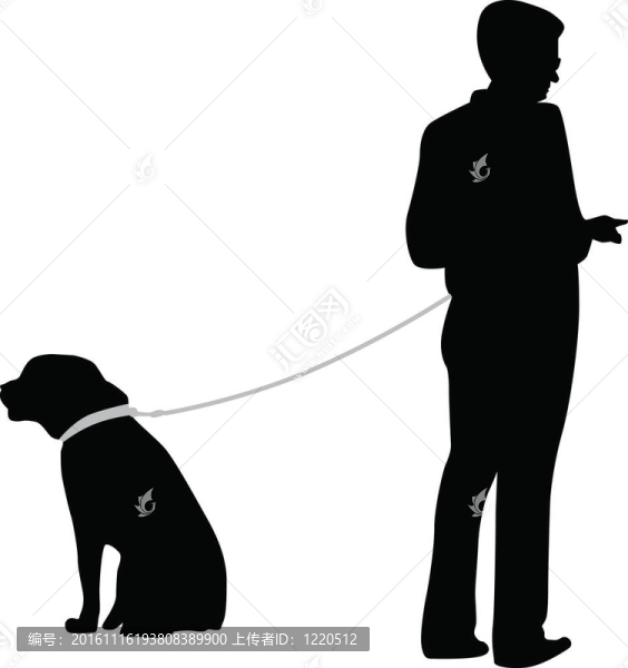 女性與狗的剪影