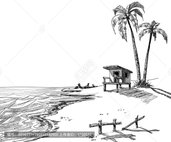 夏日海灘素描