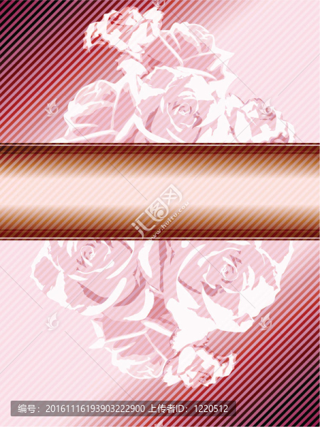 粉紅復(fù)古旗幟與玫瑰
