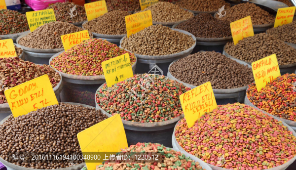 伊斯坦布爾集市上的寵物食品；土耳其