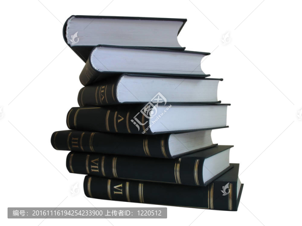 白色背景下的一堆書