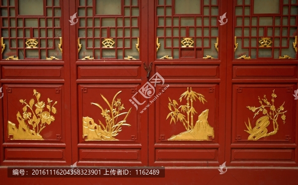 木雕梅蘭竹菊