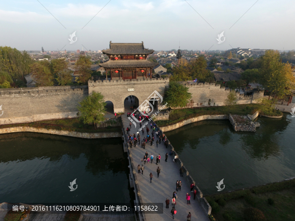 航拍臺兒莊古城