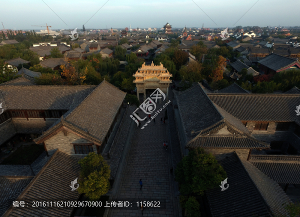 航拍臺兒莊古城