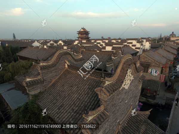 航拍臺兒莊古城