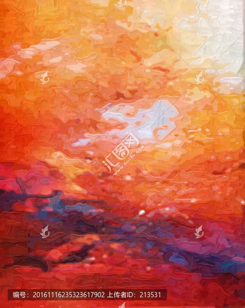 紅色抽象油畫