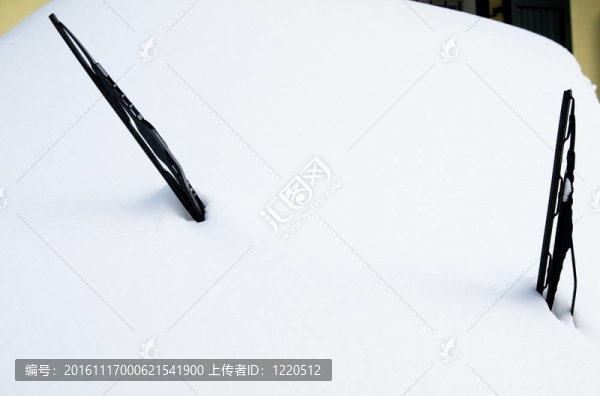 隱藏在雪中的車