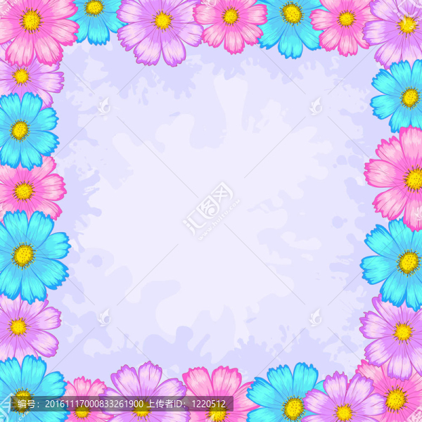 背景；花卉框架；宇宙