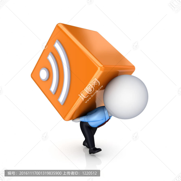 在一手一個RSS標(biāo)志3D小的人。