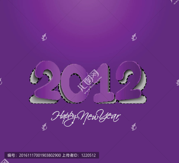 新的一年2012卷角落紙