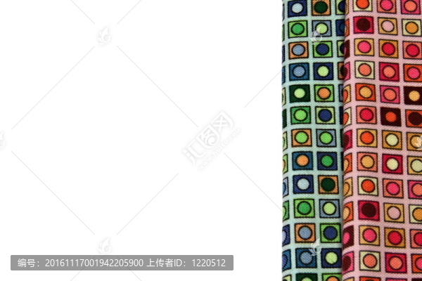 有兩個紡織品樣品的明信片