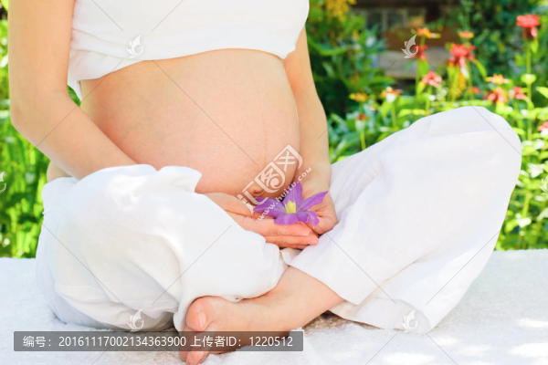 花園里的孕婦