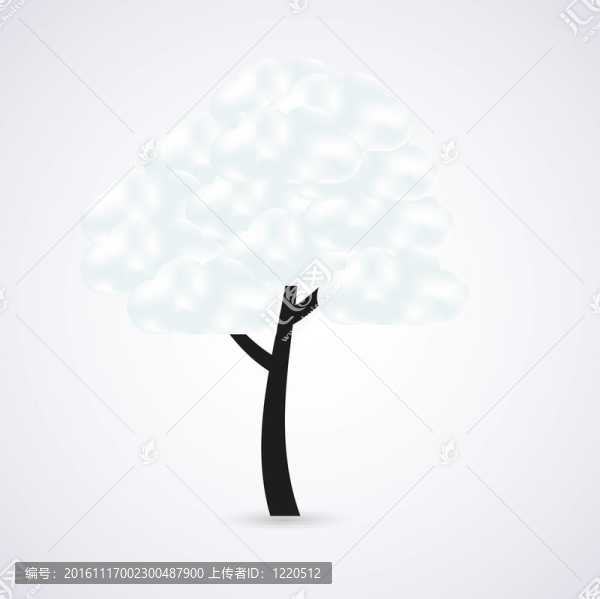 向量抽象背景。云樹