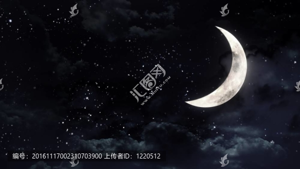 夜空中的半個月亮