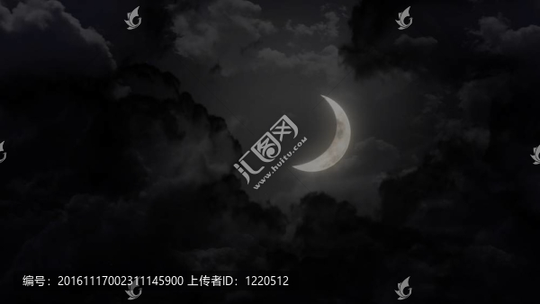 夜空中的半個(gè)月亮